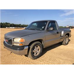 2001 GMC 1500 PICKUP TRUCK, VIN/SN:1GTEC14W112131534 - GAS ENGINE, A/T, ODOMETER READING 228,002 MIL