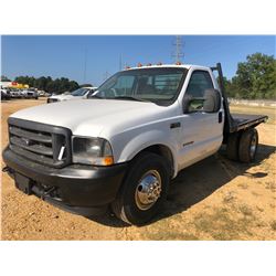 2003 FORD F350 FLATBED TRUCK, VIN/SN:1FDWF36F93EA13421 - POWER STROKE DIESEL ENGINE, A/T, 9' FLATBED