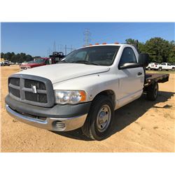 2003 DODGE RAM FLATBED TRUCK, VIN/SN:3D7KA26633G780224 - CUMMINS DIESEL ENGINE, A/T, ODOMETER READIN