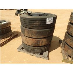 (4) 11R22.5 TIRES & RIMS (A2)