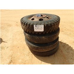 (4) 8.25-20 TIRES & RIMS (A-2)