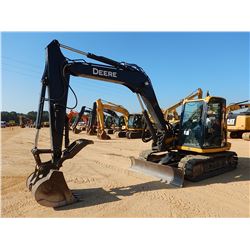 2016 JOHN DEERE 85G HYDRAULIC EXCAVATOR, VIN/SN:018561 - 7'-8" STICK, 36" BUCKET, HYD THUMB, BLADE, 