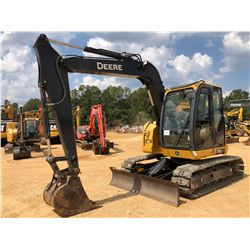 2016 JOHN DEERE 75G HYDRAULIC EXCAVATOR, VIN/SN:015647 - 7' STICK, 24" BUCKET, BLADE, RUBBER PADS, C