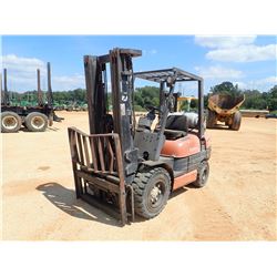 TOYOTA FGU30 FORKLIFT, VIN/SN:60980 - TRIPLE STAGE MAST, CANOPY, 6,000LB CAPACITY, METER READING 6,7
