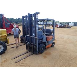 WORLD WFG30 FORKLIFT, VIN/SN:0301825840 - PROPANE, 2700# CAPACITY, DOUBLE STAGE, MAST, CANOPY, METER