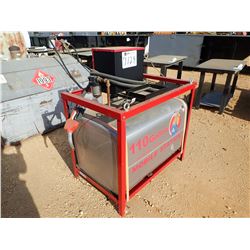 2019 110 GALLON FUEL STORAGE TANK W/HOSE, 12V PUMP, NOZZLE & METER (UNUSED) (B7)