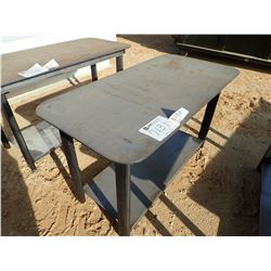 TABLE, WELDING SHOP, 30" X 57" W/ SHELF, HEAVY DUTY (B-7)