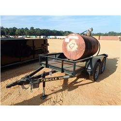 FUEL STORAGE TANK W/PUMP HOSE & NOZZLE MTD ON T/A TRAILER, 10' S/N 1C9B41023G1140319 (B-7)
