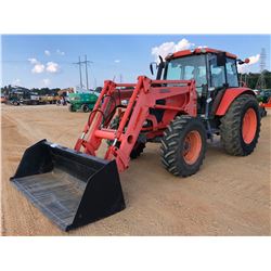 KUBOTA M108X FARM TRACTOR, VIN/SN:A0996 - MFWD, 2 REMOTES, CAB, A/C, 18.4R34 REAR TIRES 13.6R24. FRO