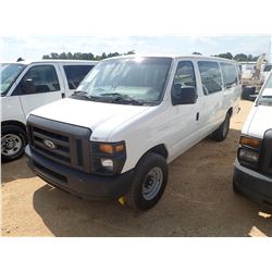 2012 FORD E350 PASSENGER VAN, VIN/SN:1FBSS3BL9CDB30761 - V8 GAS ENGINE, A/T, ODOMETER READING 208,85