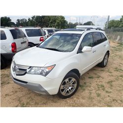 2009 ACURA MDX VIN/SN:2HNYD28219H533258 - GAS ENGINE, A/T, ODOMETER READING 222,699 MILES