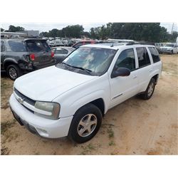 2004 CHEVROLET TRAIL BLAZER VIN/SN:1GNDT13S342101529 - 4X4, GAS ENGINE, A/T, ODOMETER READING 193,99