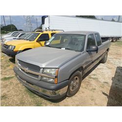 2004 CHEVROLET SILVERADO 1500 PICKUP, VIN/SN:2GCEC19V741135973 - EXT CAB, GAS ENGINE, A/T, ODOMETER 