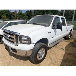 2005 FORD F350 PICKUP TRUCK, VIN/SN:1FTWW31P05EC95908 - 4X4, CREW CAB, POWERSTROKE DIESEL ENGINE, A/
