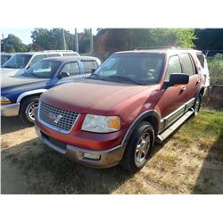 2004 FORD EXPEDITION VIN/SN:1FMFU17L74LB70702 - GAS ENGINE, A/T, ODOMETER READING 169,116 MILES