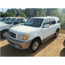 2002 TOYOTA SEQUOIA VIN/SN:5TDZT34A42S059555 - V8 GAS ENGINE, A/T, ODOMETER READING 270,781 MILES