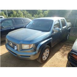 2006 HONDA RIDGELINE VIN/SN:2HJYK16476H520774 - GAS ENGINE, A/T, ODOMETER READING 203,992 MILES