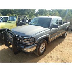2006 CHEVROLET 1500 PICKUP TRUCK, VIN/SN:1GCEK19Z16Z197885 - 4X4, EXT CAB, V8 GAS ENGINE, A/T, ODOME