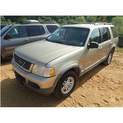 2002 FORD EXPLORER SUV- VIN/SN:1FMDU73E12ZA11265 - V6 GAS ENGINE, A/T, ODOMETER READING 301,414 MILE