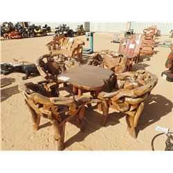 TEAKWOOD TABLE W/4 CHAIRS (C6)