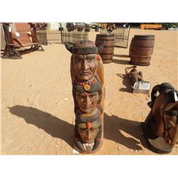 40" TEAKWOOD TOTEM POLE (C6)