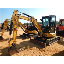 2015 CAT 303.5E2 MINI EXCAVATOR, VIN/SN:BG800817 - 12" BUCKET, AUX HYD RUBBER TIRES, BLADE, CAB, A/C