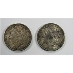 2 - 1899-O AU TONED MORGAN DOLLARS
