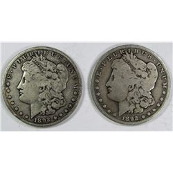 1892-O & 1892-S GOOD MORGAN $