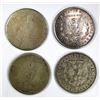 Image 2 : 4-SILVER DOLLARS;MIXED DATES/MINT MARKS/GRADES