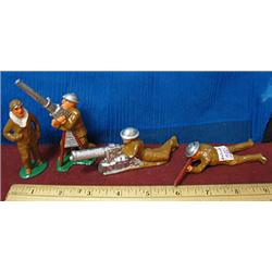Collection of four Barclay toy soldiers