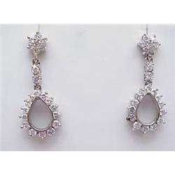 14kt white gold diamond dangle earrings approx 1C