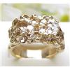 Image 1 : Mans 14kt yellow gold nugget ring with approx .90