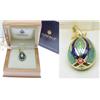 Image 1 : 18kt enameled Faberge egg pendant with box and pa