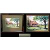 Image 1 : Nicely framed original watercolor of a cabin in t