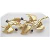 Image 1 : 18kt yellow gold leaf motif brooch 7.5gr with sap