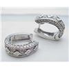 Image 1 : 14kt white gold diamond hoop earrings approx 1.50