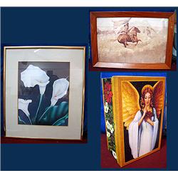 Collection of two prints, one of calla lilies and