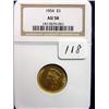 1854 $3.00 Princess Gold Coin  NGC  AU 58