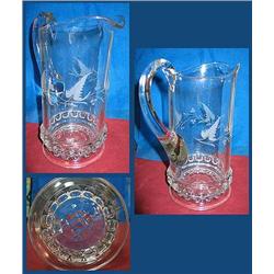 9 1/2 tall wheel cut lead crystal tankard / pitch