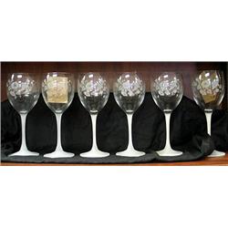 Lot of six etched Avon Hummingbird wine glasses s