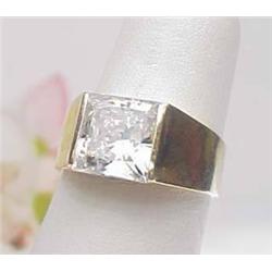 14kt yellow gold ring with 9mm square cubic zirco