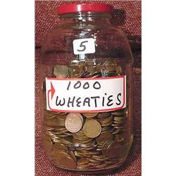 Jar of 1000 Wheat Pennies