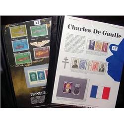 (2) Topical Stamp Panels - Charles De Gaulle and 