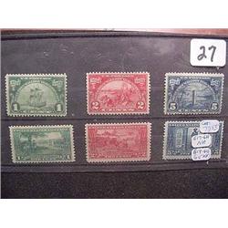 Scott #614-7 Huguenot-Walloon  and #617-9 Lexingt