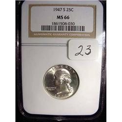 1947-S Washington Quarter  NGC  MS 66