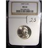 Image 1 : 1947-S Washington Quarter  NGC  MS 66
