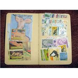 Over 400 Stamps in Small Stockbook inc. Souvenir 