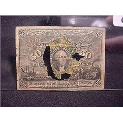 1863  50 Cent Fractional Currency  (Damaged - Ver