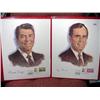 Image 1 : (2) Reagan - Bush 10 1/2 x 13 Portraits w/ Inaugu