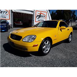 D1 --  1998 MERCEDES SLK230 KOMPRESSOR  CONVERTIBLE, Yellow , 188790  KM's